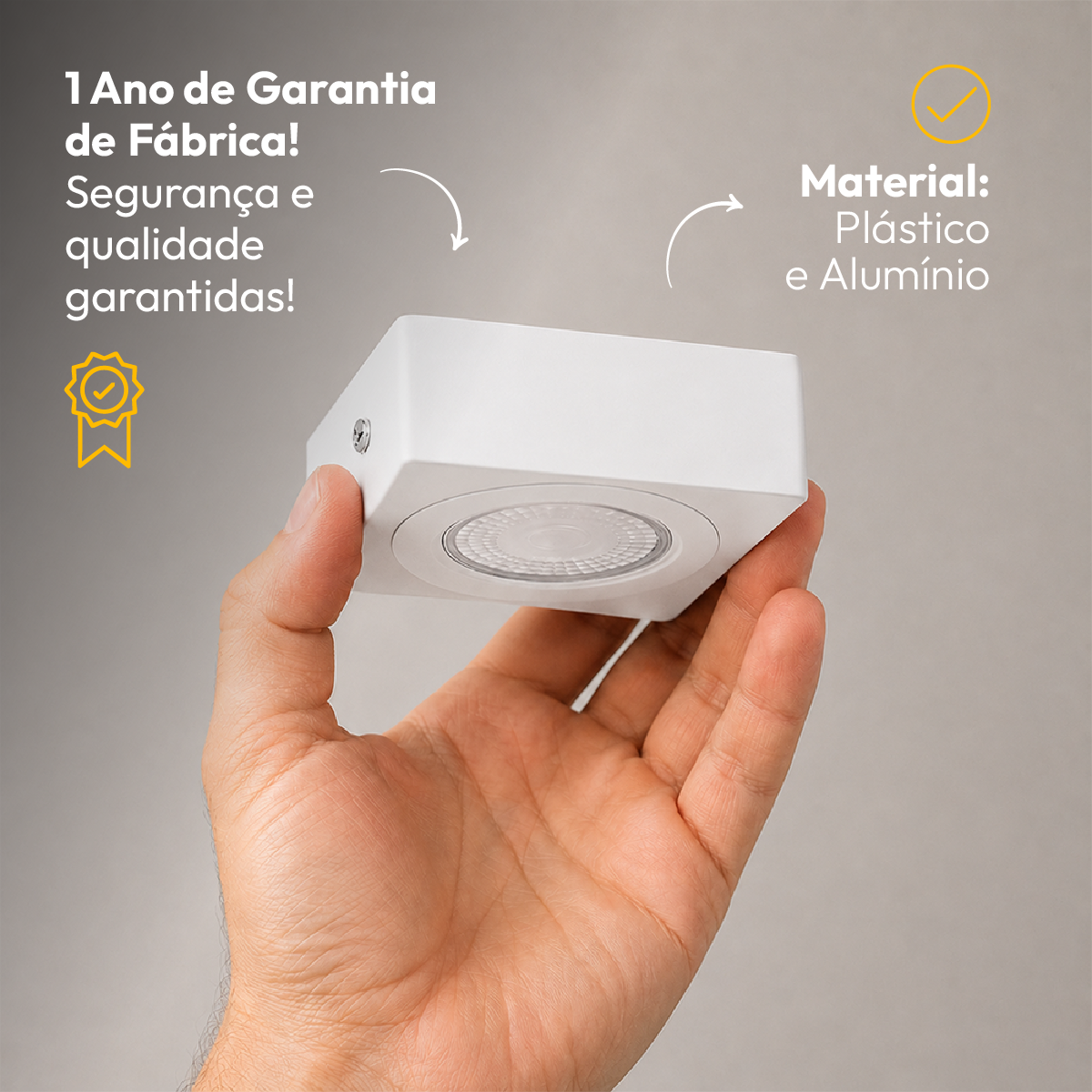 Spot Beiral Led Incluso 6500k Branco Frio Quadrado Branco Alut