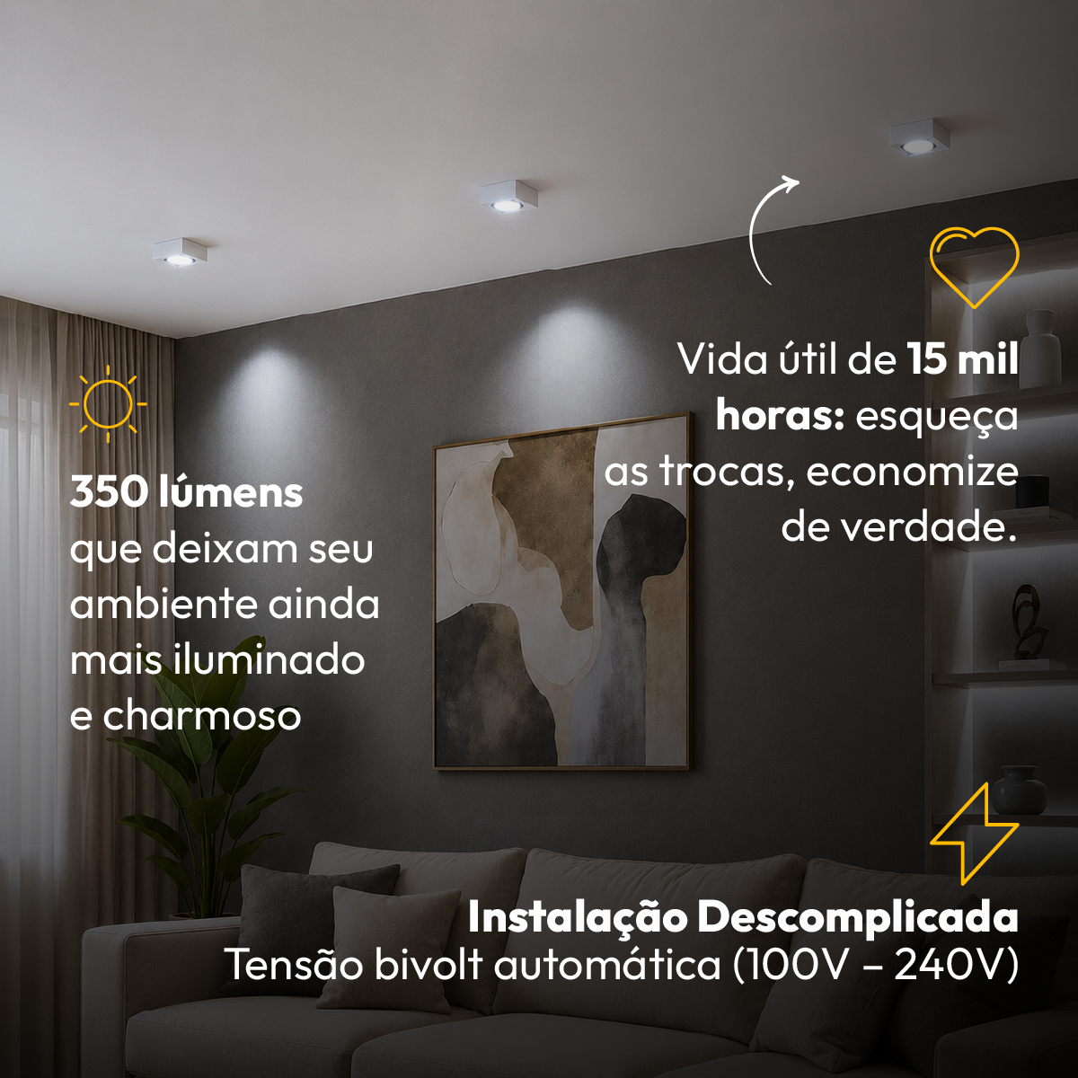Spot Beiral Led Incluso 6500k Branco Frio Quadrado Branco Alut