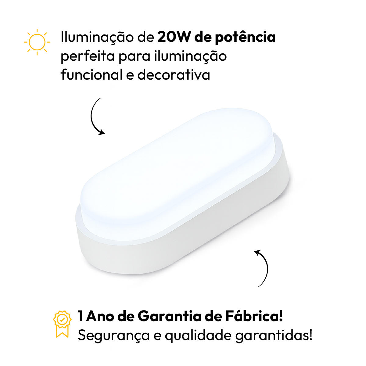 Arandela Led Tartaruga 20w 6500k Branco Frio IP65 Bivolt Branco Alut