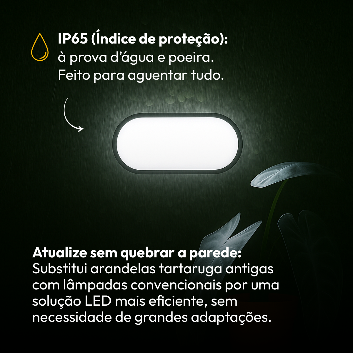 Arandela Led Tartaruga 20w 6500k Branco Frio IP65 Bivolt Preto Alut