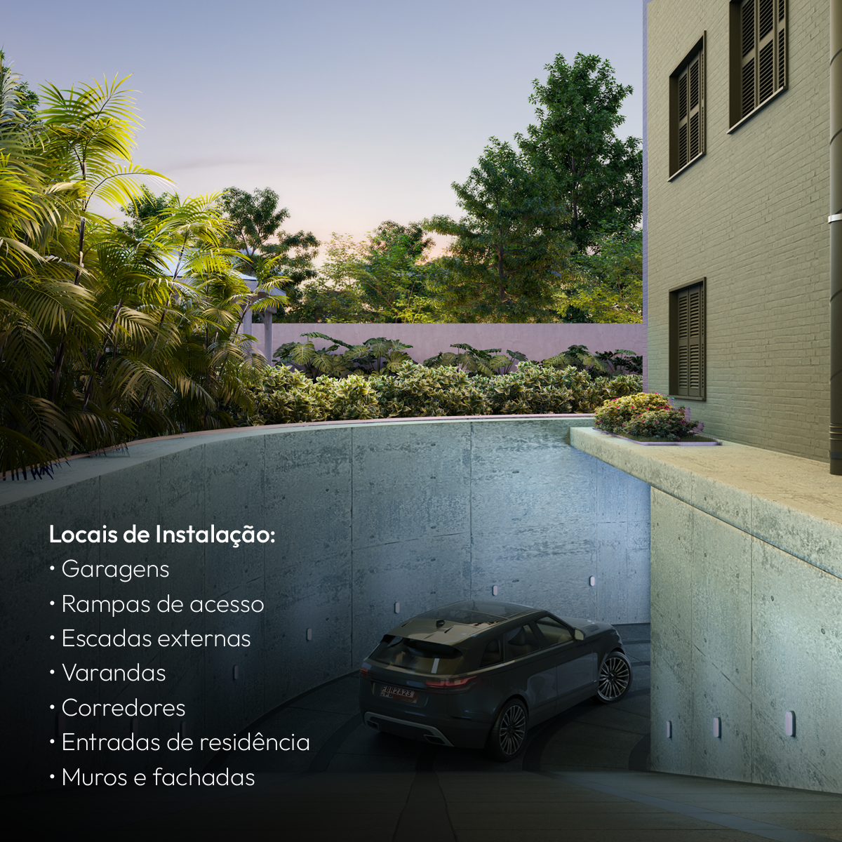 Arandela Led Tartaruga 20w 6500k Branco Frio IP65 Bivolt Preto Alut