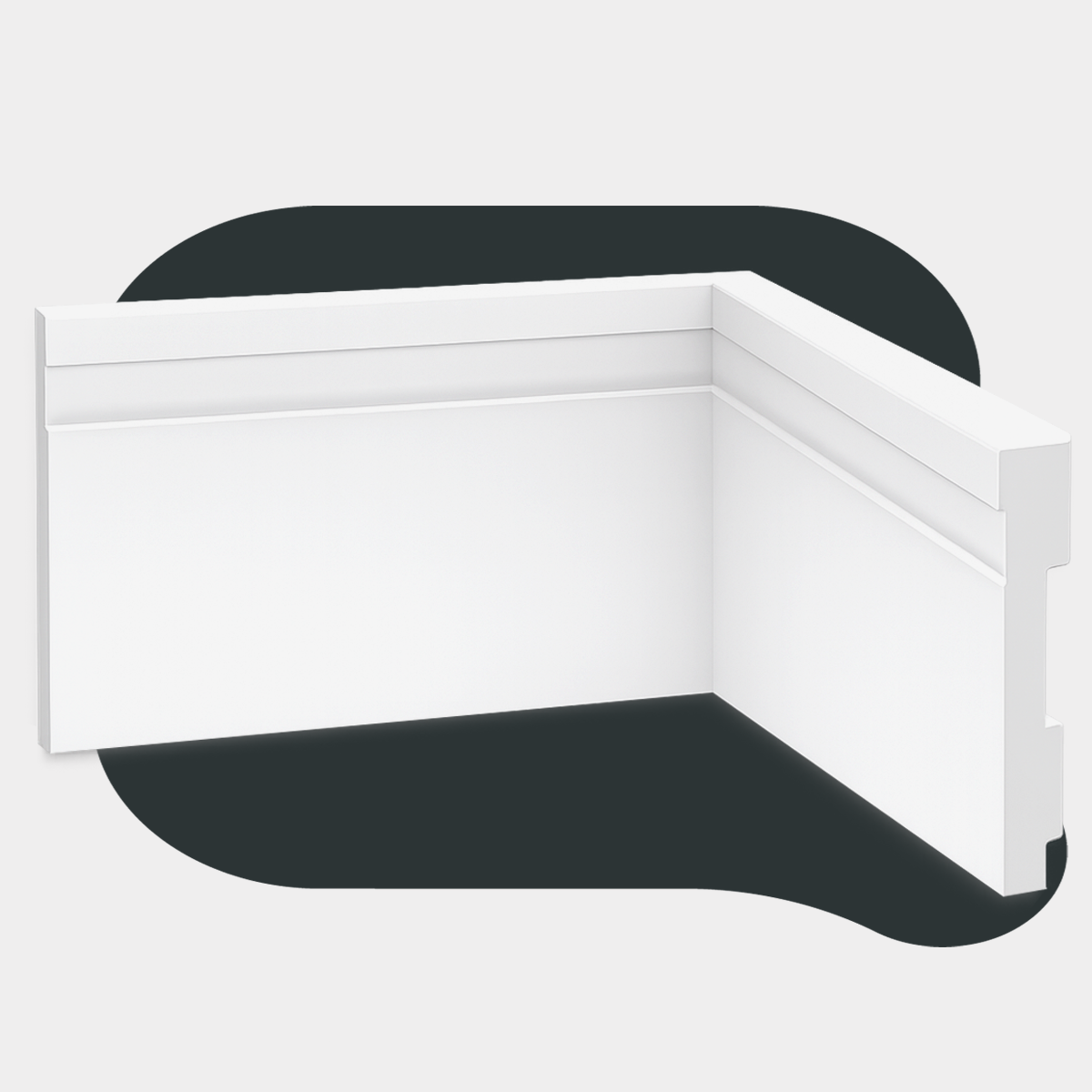 5 Barras 2m Rodapé Friso Moldura 200x10cm Branco Alut