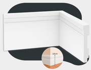 5 Barras 2m Rodapé Friso Moldura 200x10cm Branco Alut