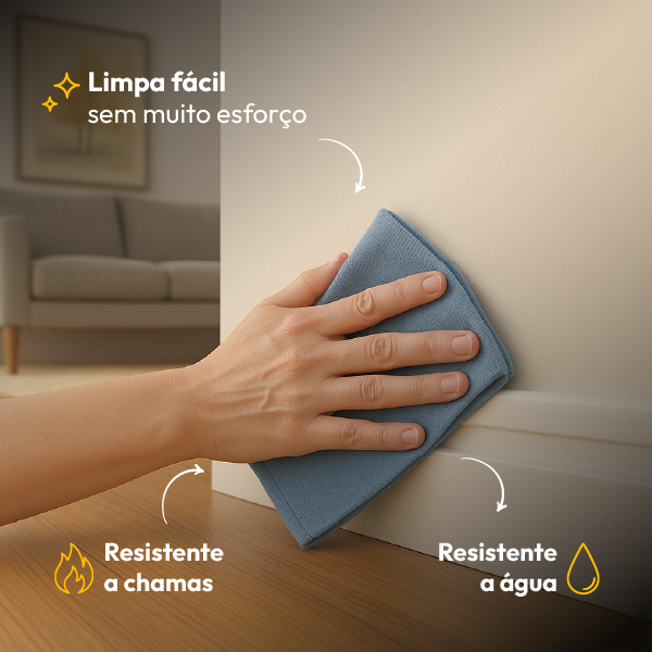 5 Barras 2m Rodapé Friso Moldura 200x10cm Branco Alut