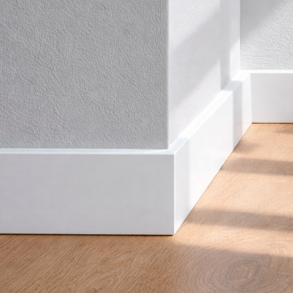 10 Barras 1m Rodapé Liso Friso Moldura 100x7cm Branco Alut