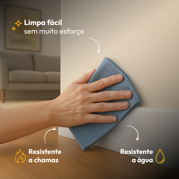 10 Barras 1m Rodapé Liso Friso Moldura 100x7cm Branco Alut