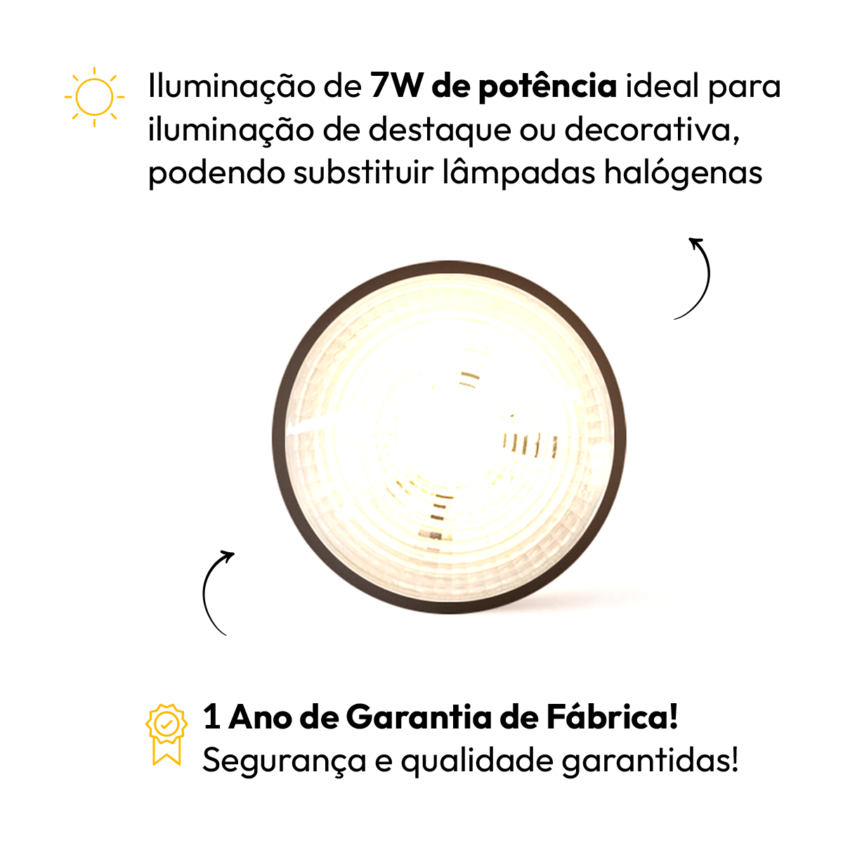 Lampada Led Par20 7w 2700k Branco Quente E27 110v/220v Preto Alut