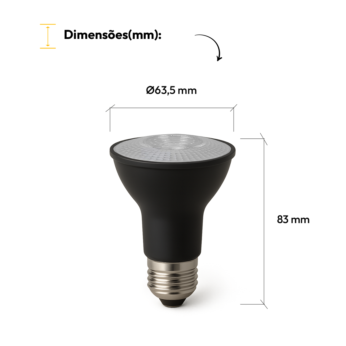 Lâmpada Led Par20 7w E27 4000k Branco Neutro Bivolt Preto Alut