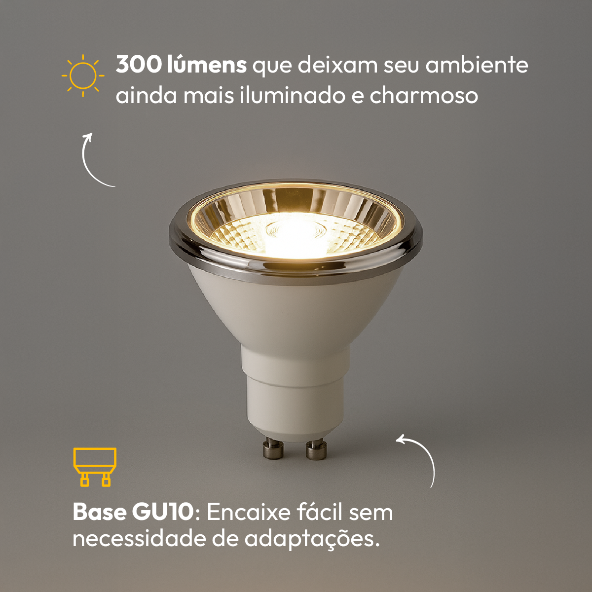 Lâmpada Led Ar70 4.8w Gu10 4000k Bivolt Alut