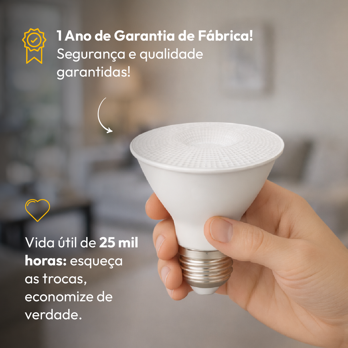 Lâmpada Led Par30 11w 3000k Branco Quente E27 Branco Alut