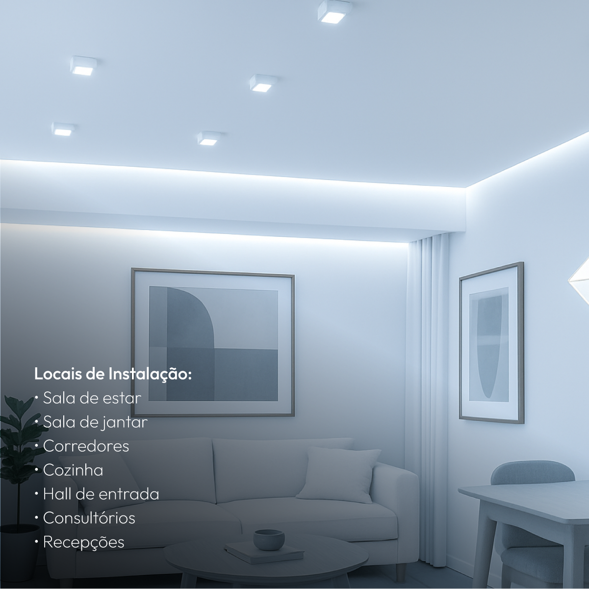 Spot Led Beiral 5w 6500k Branco Frio 7.5Cm Quadrado Branco Alut