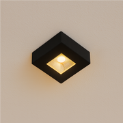Spot Led Beiral de teto 5w 3000k Branco Quente 7.5cm Bivolt Quadrado Preto Alut