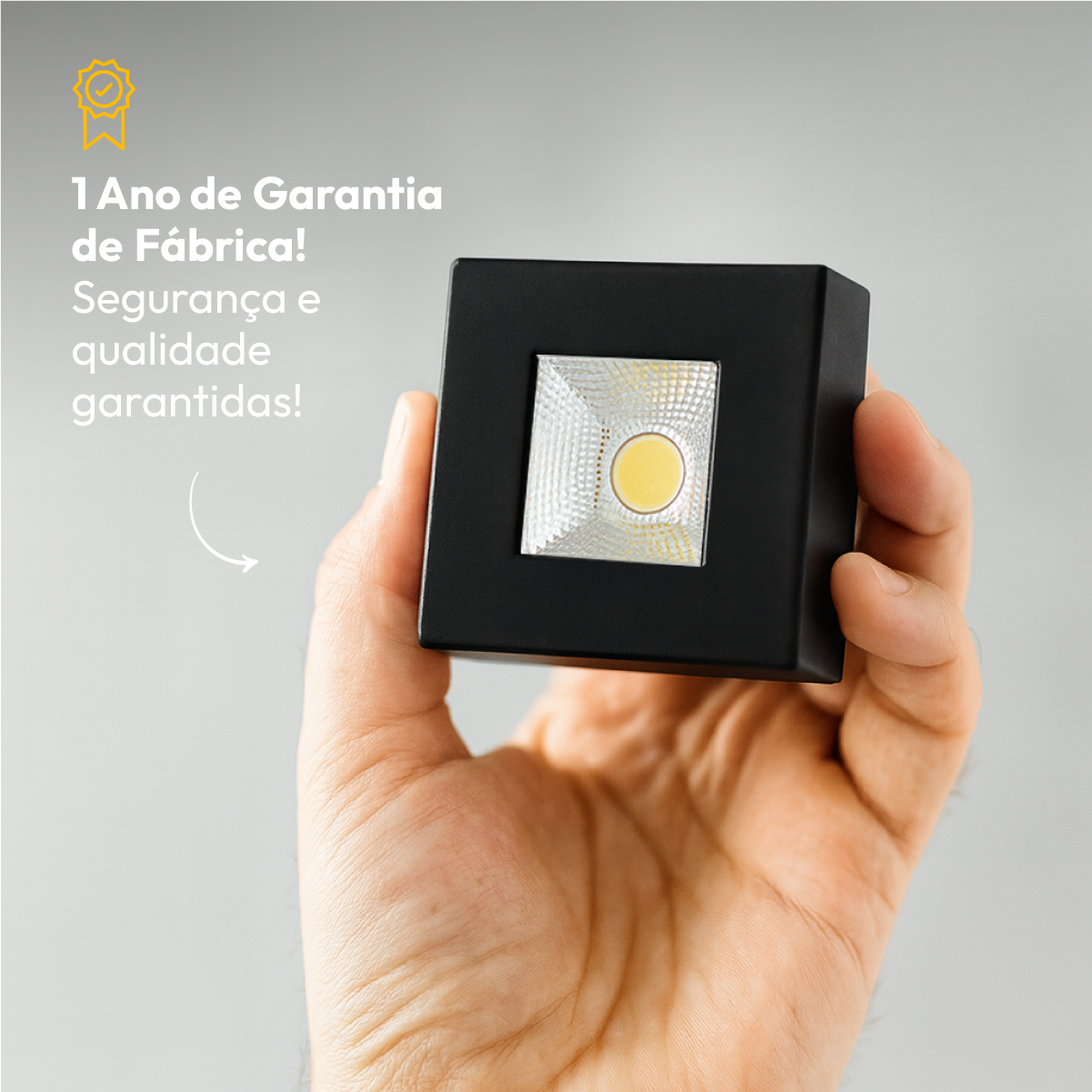 Spot Led Beiral 5w 6500k 7.5Cm Quadrado Preto Alut