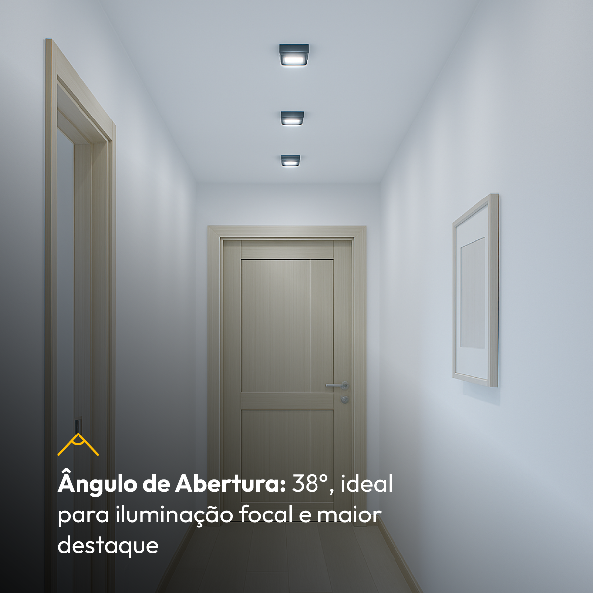 Spot Led Beiral 5w 6500k 7.5Cm Quadrado Preto Alut