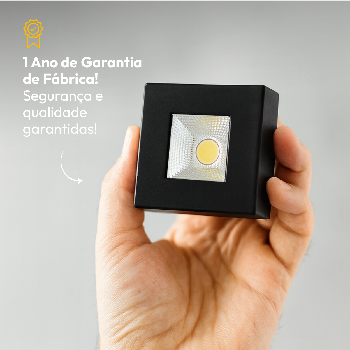 Spot Led Beiral de teto 5w 4000k Branco Neutro 7.5cm Bivolt Quadrado Preto Alut