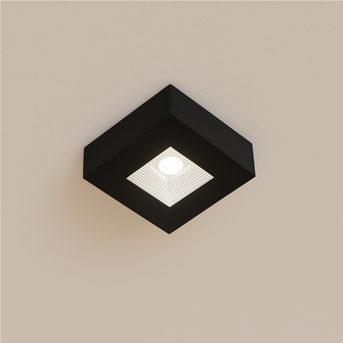 Spot Led Beiral de teto 5w 4000k Branco Neutro 7.5cm Bivolt Quadrado Preto Alut