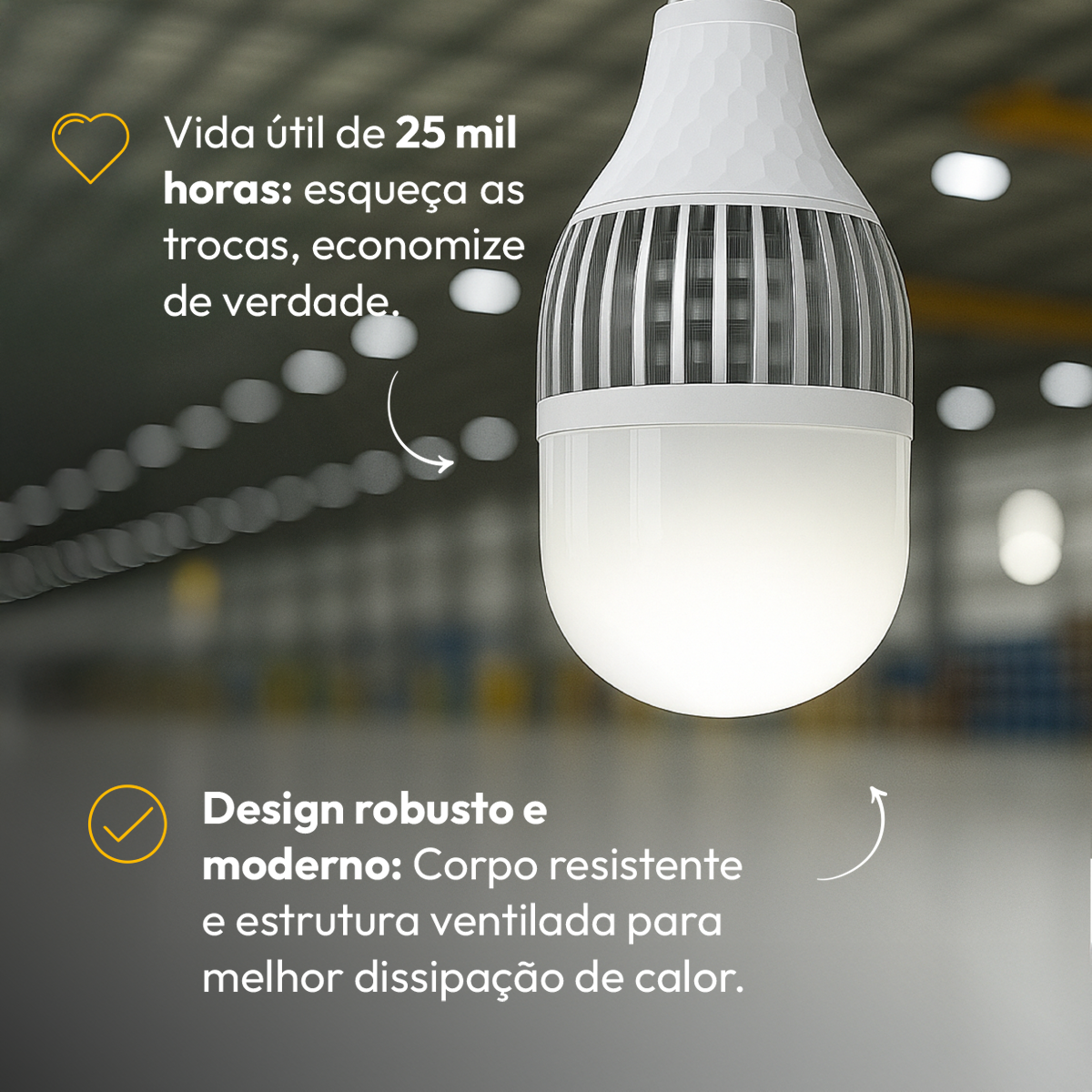 Lâmpada Led Bulbo Hp 100w 3000k E27 Bivolt Alut
