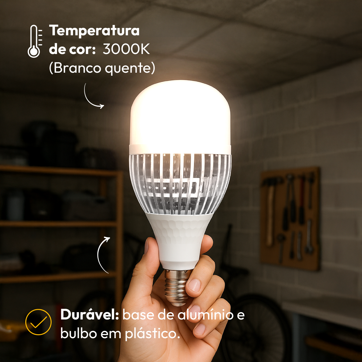Lâmpada Led Bulbo Hp 100w 3000k E27 Bivolt Alut