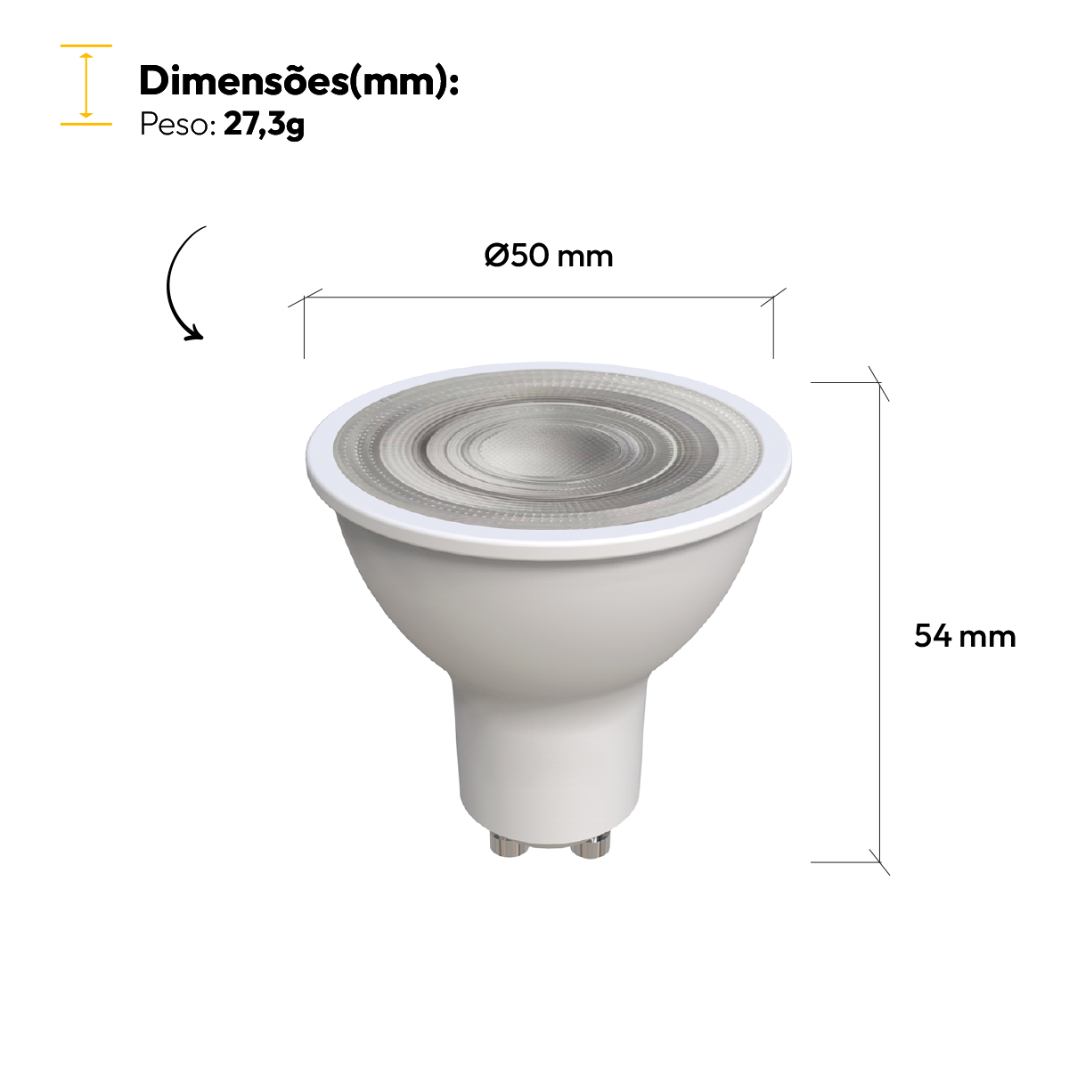 Lampada Led Dicróica MR16 8w 6500k Branco Frio GU10 110v/220v Branco Alut