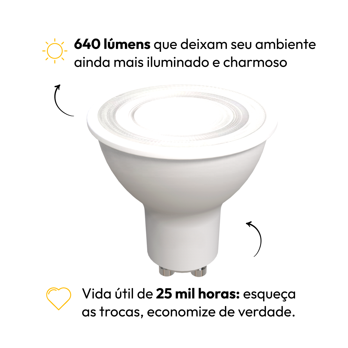 Kit 10 Lampada Led Dicróica MR16 8w 4000k Branco Neutro GU10 110v/220v Branco Alut By Avant