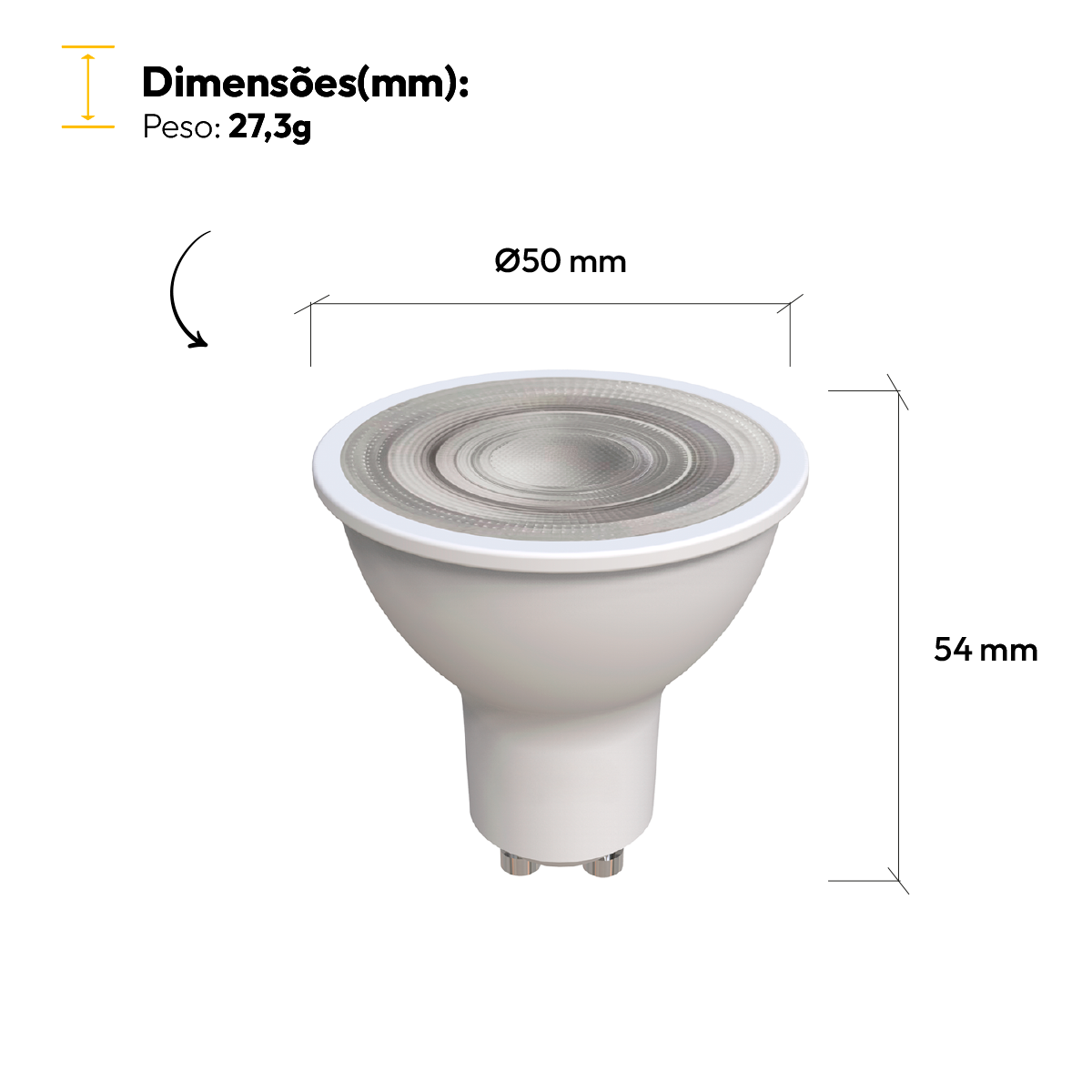 Kit 10 Lampada Led Dicróica MR16 8w 4000k Branco Neutro GU10 110v/220v Branco Alut By Avant