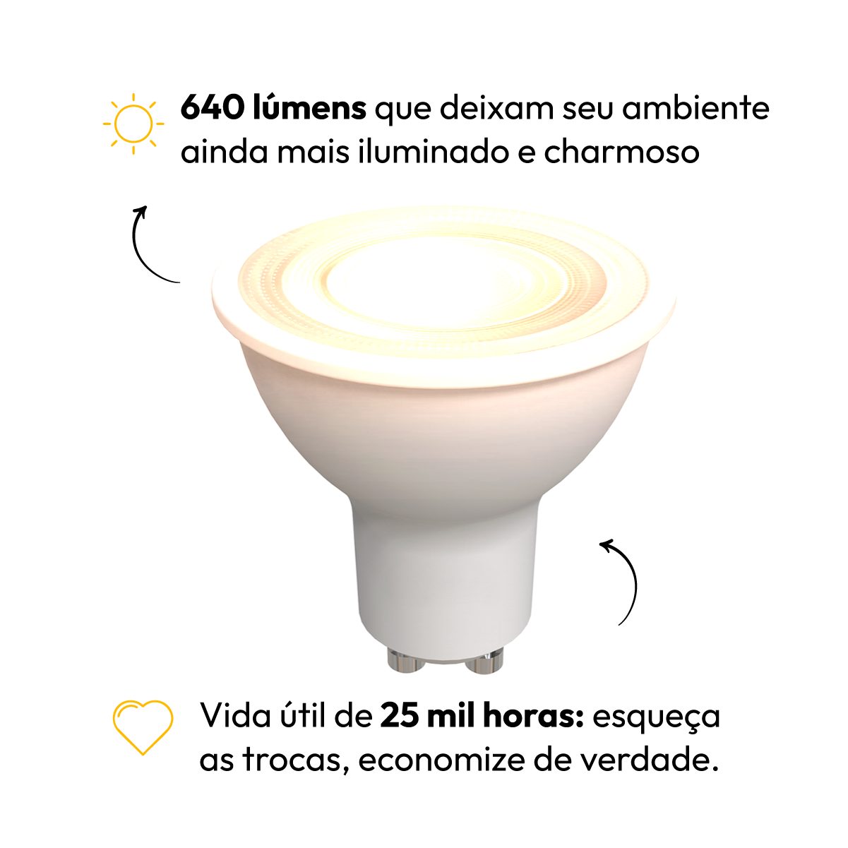 Lâmpada Led Dicróica Mr16 8w 3700k Gu10 Alut