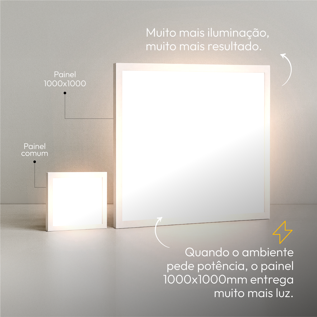 Painel Led Plafon Modular 60w 3000k Sobrepor Quadrado Alut