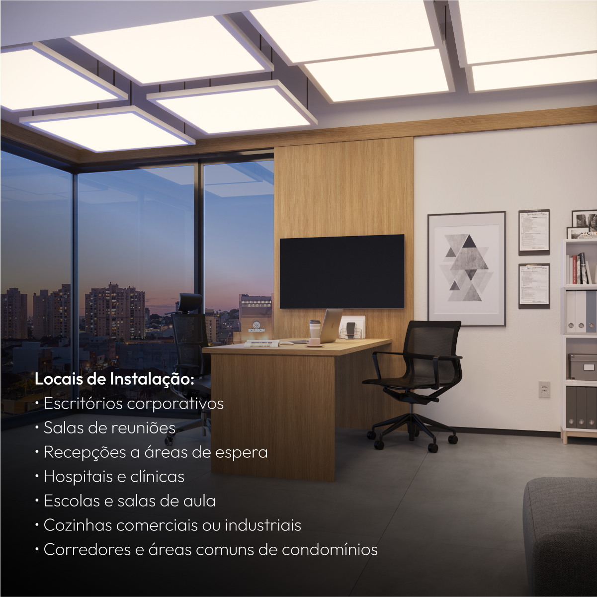 Painel Led Plafon Modular 60w 3000k Sobrepor Quadrado Alut