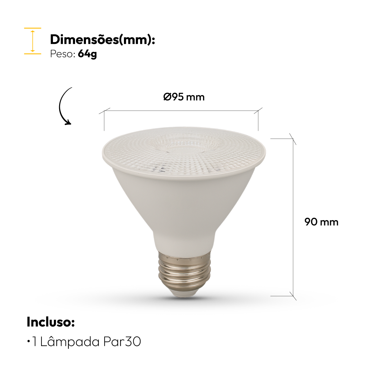 Lâmpada Led Par30 11w 4000k Branco Neutro E27 Branco Alut