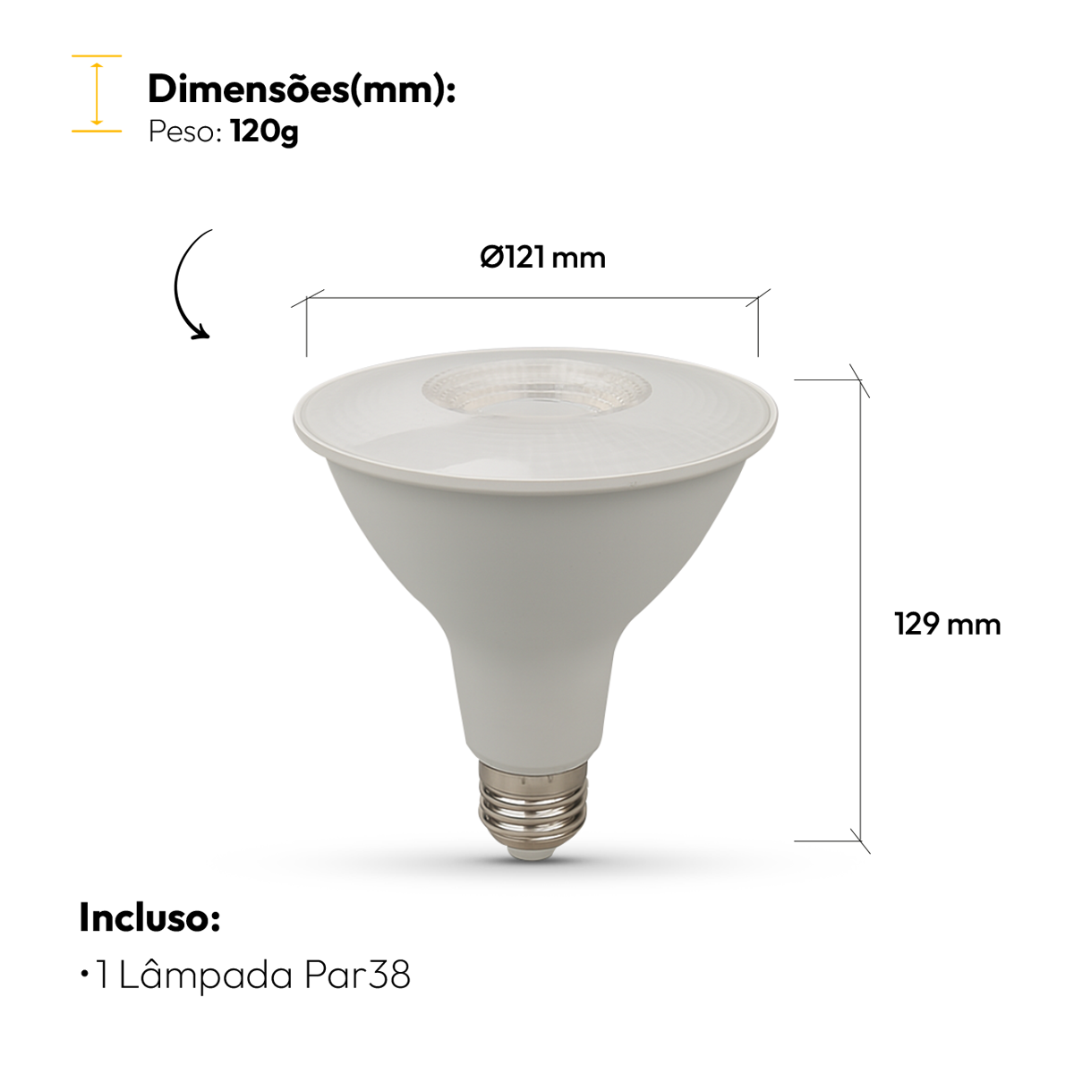 Lâmpada Led Par38 14w 6500k Branco Frio E27 Branco Alut