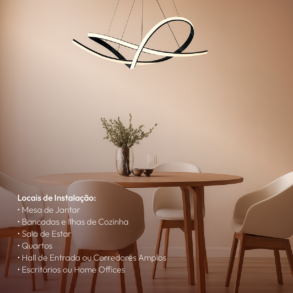 Lustre Luminária Pendente Led Iris 36W Preto Alut