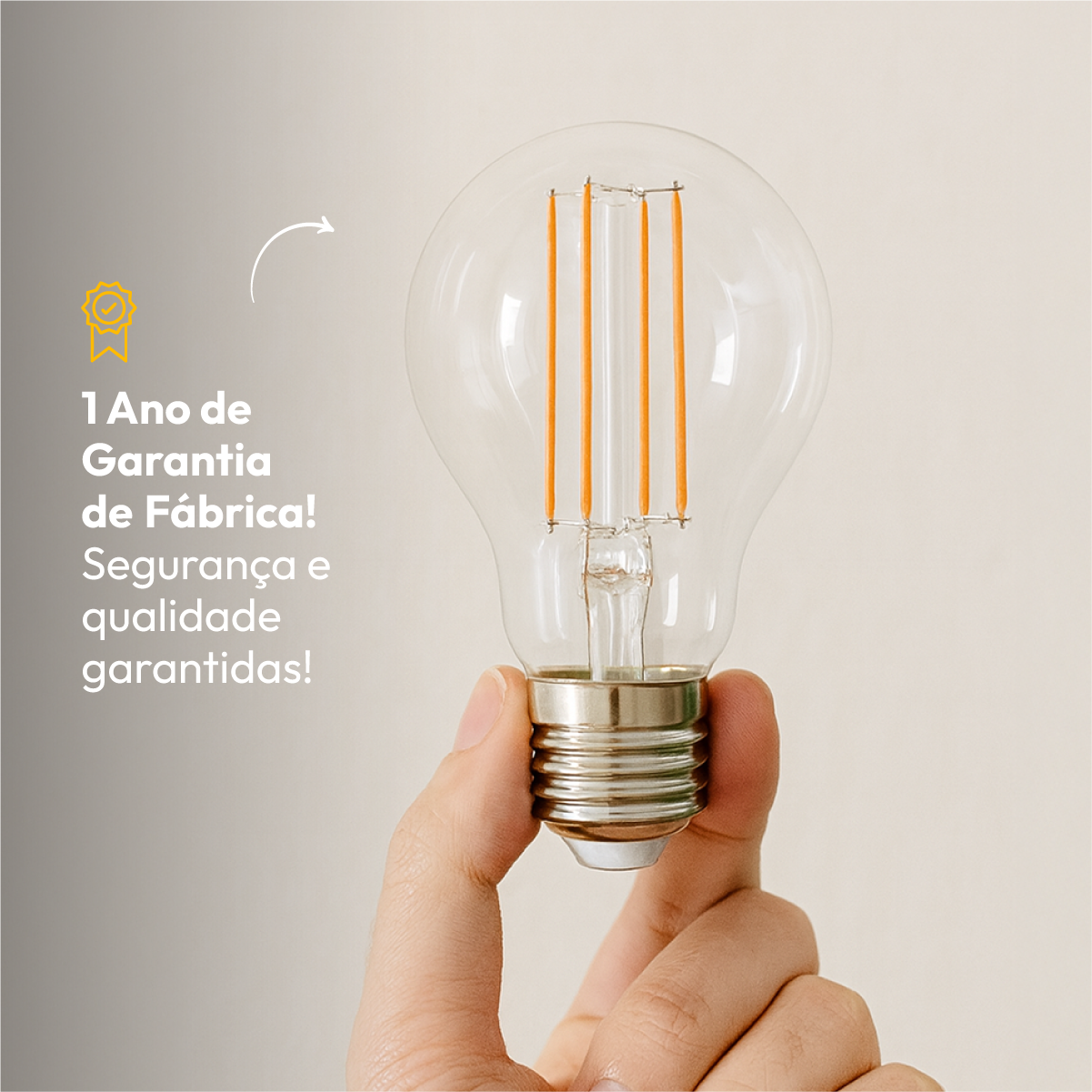 Lâmpada Led Pera Filamento Clear 15w 2700k Branco Quente E27 Alut