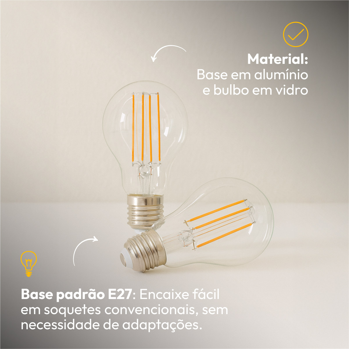 Lâmpada Led Pera Filamento Clear 15w 2700k Branco Quente E27 Alut