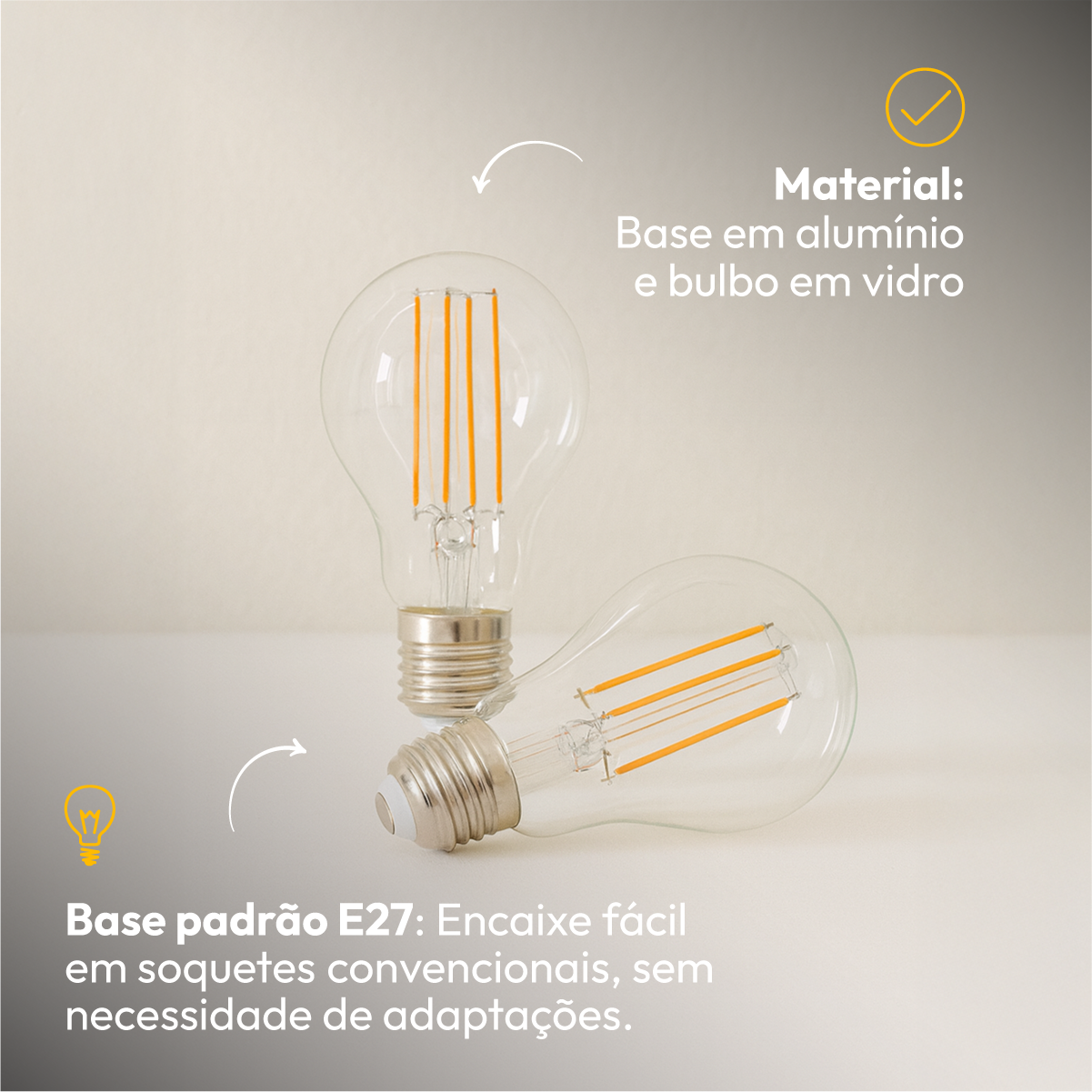 Lâmpada Led Pera Filamento Clear 9w 6500k Branco Frio E27 Alut
