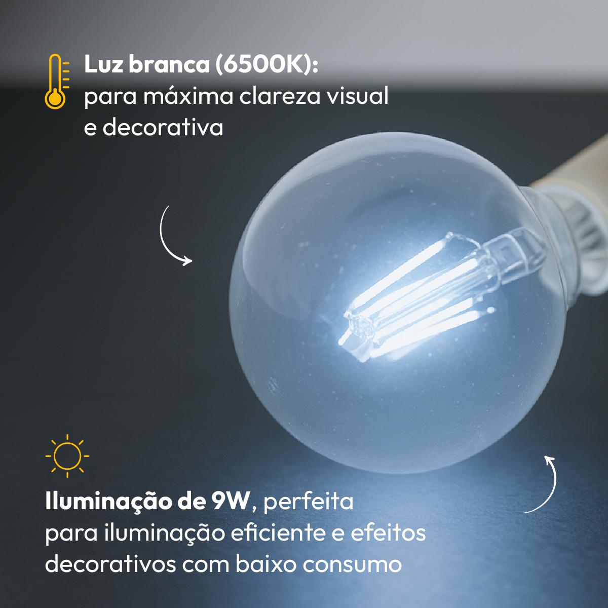 Lâmpada Led Globo Retro Clear G95 9w 6500k E27 Alut