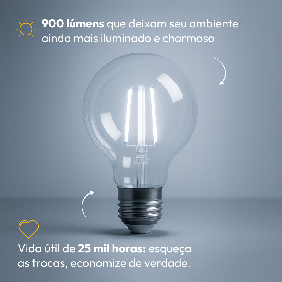 Lâmpada Led Globo Retro Clear G95 9w 6500k E27 Alut