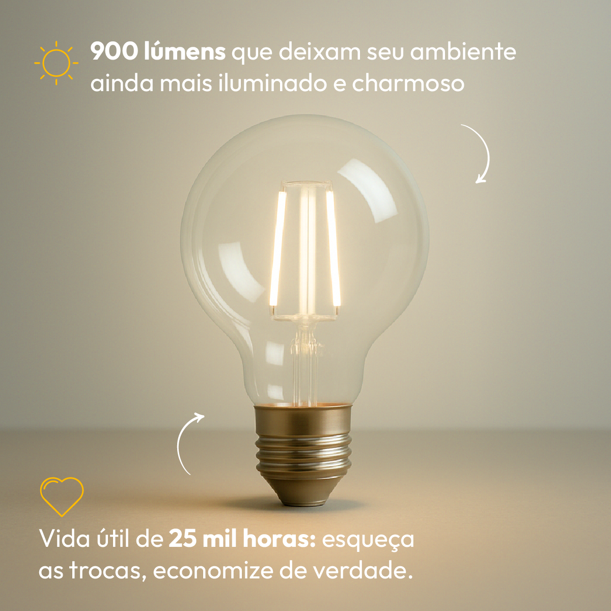 Lampada Led Globo Retro Clear G125 9w 4000k Branco Neutro E27 110v/220v Alut