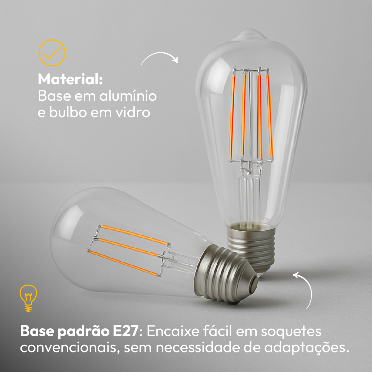 Lâmpada Led Filamento St64 9w 2700k E27 Bivolt Alut