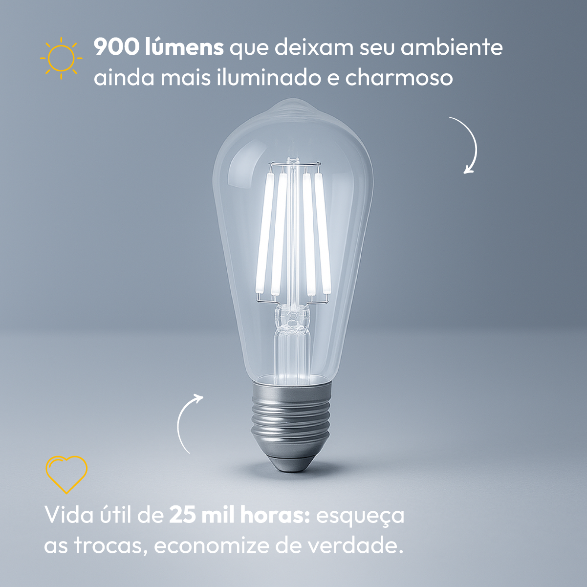 Lâmpada Led Filamento St64 9w 6500k E27 Bivolt Alut