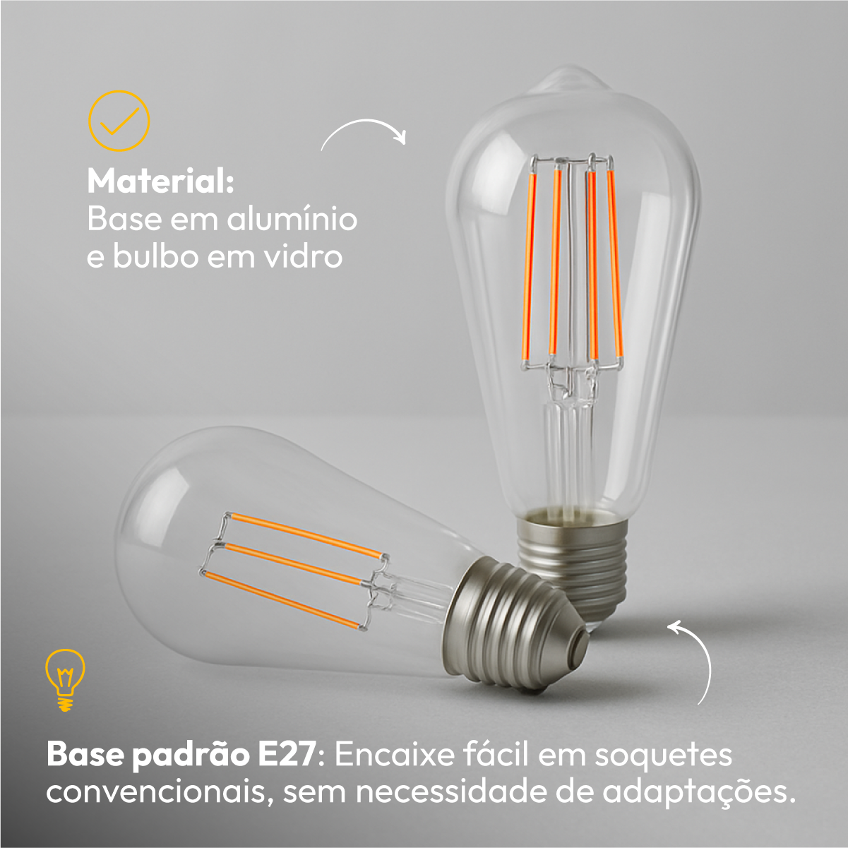 Lâmpada Led Filamento St64 9w 6500k E27 Bivolt Alut