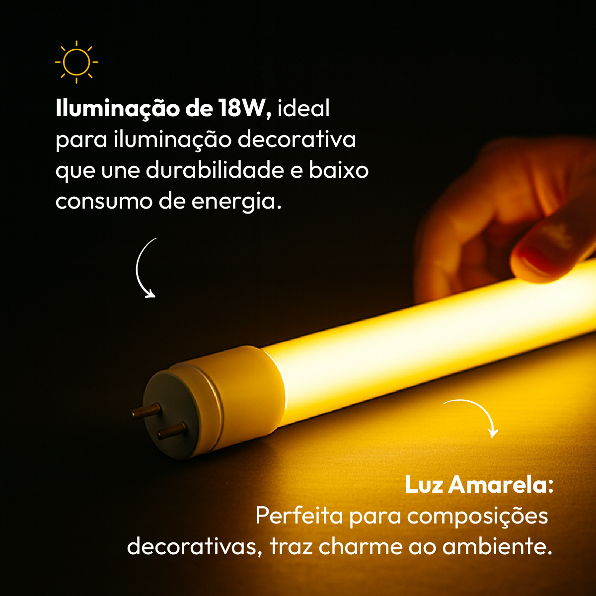 Lâmpada Led Tubular T8 18w Amarela Alut