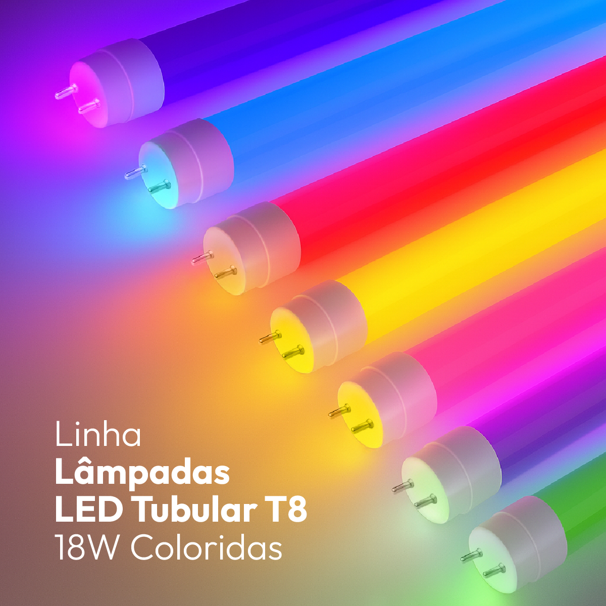 Lâmpada Led Tubular T8 18w Azul G13 Bivolt Alut