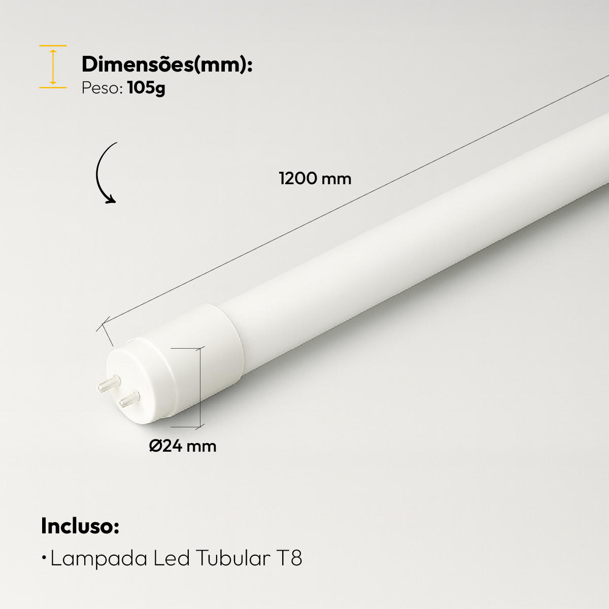 Lâmpada Led Tubular T8 18w Vermelha G13 Bivolt Branco Alut