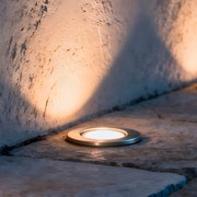 Luminária de Chão Led Solo Embutir 10w 3000k Branco Quente IP65 Bivolt Aço Escovado Alut