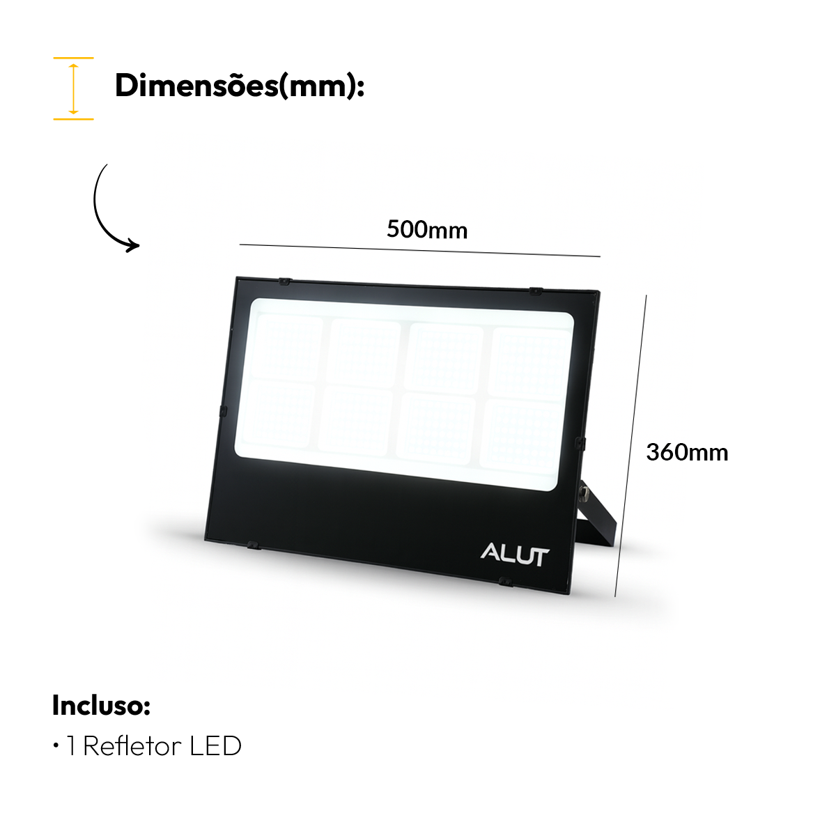 Refletor Led Slim 400w Branco Frio 6500k Branco Frio Bivolt IP65 Alut