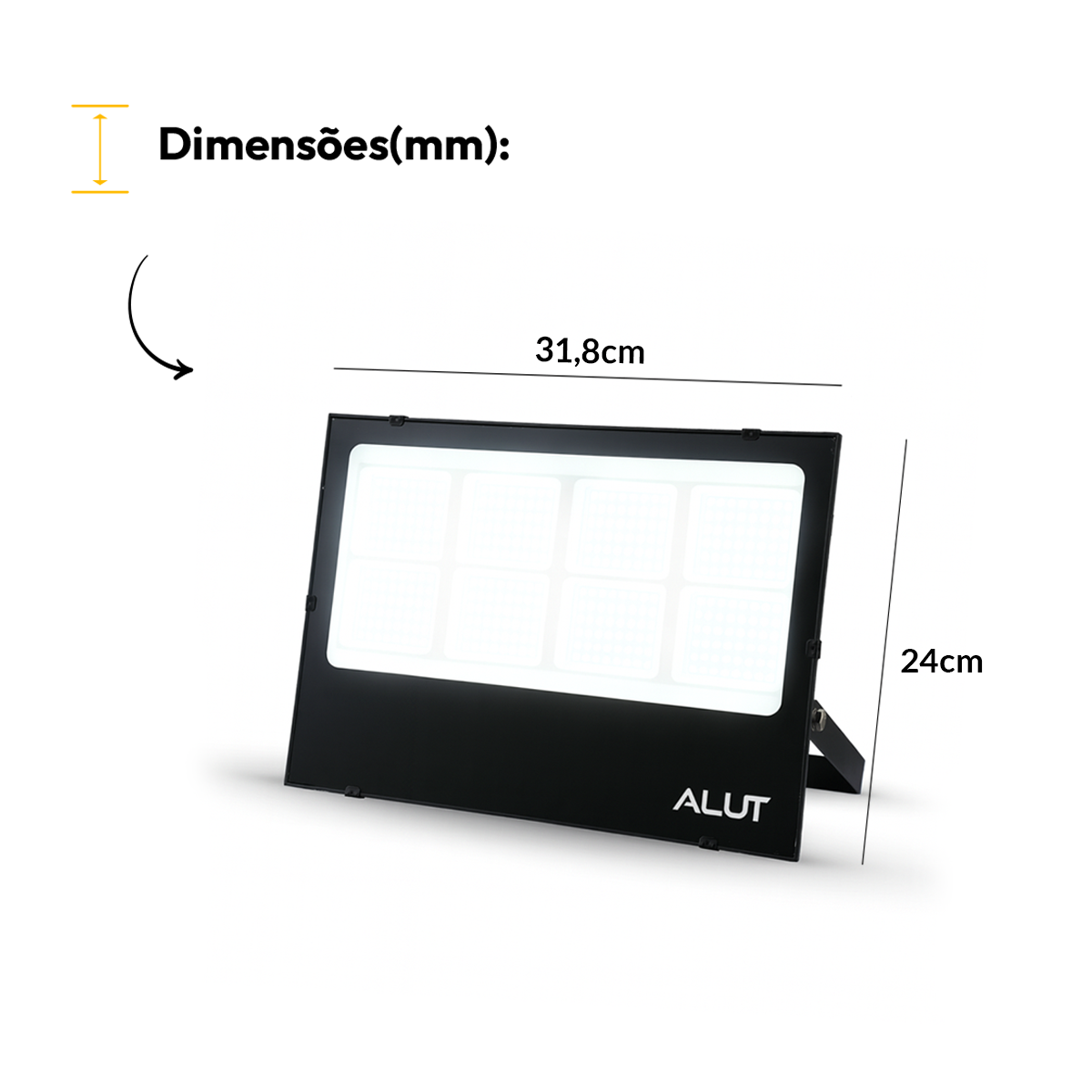 Refletor Led Slim 400w Branco Frio 6500k Branco Frio Bivolt IP65 Alut