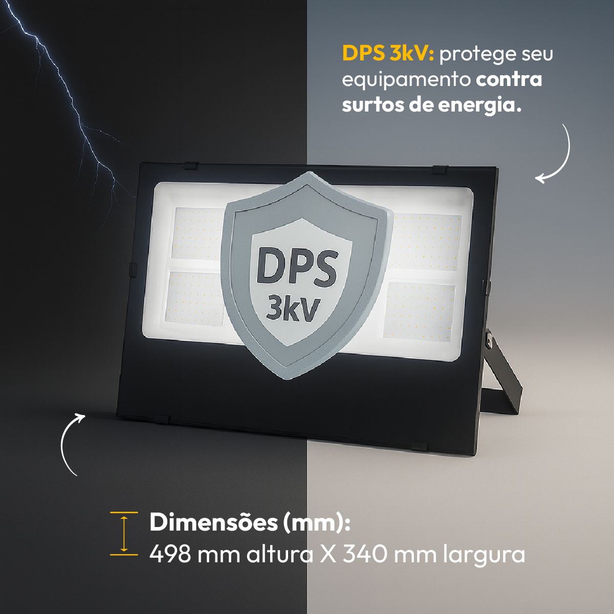 Refletor Led Slim 500w Branco Frio 6500k Bivolt IP65 Alut