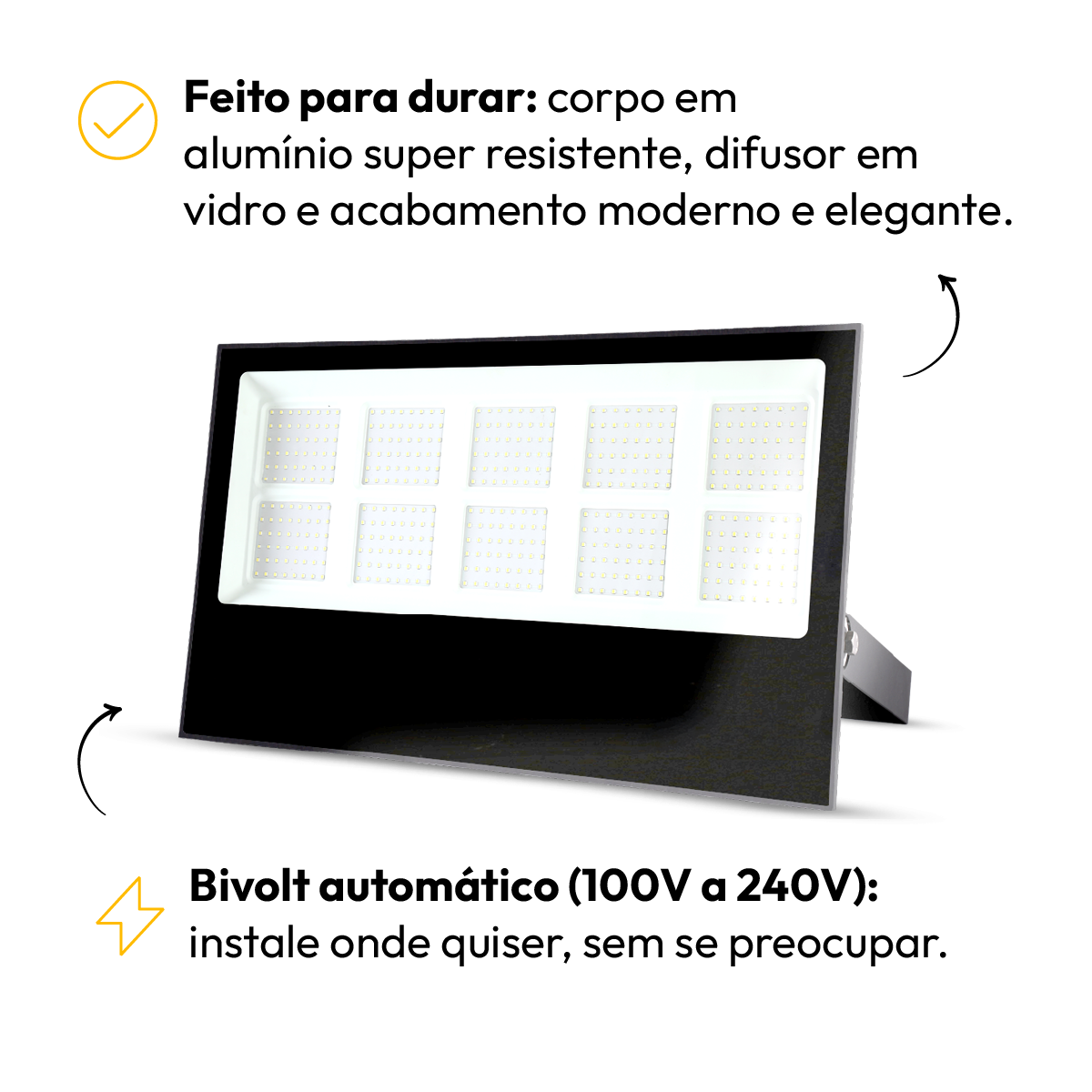 Refletor Led Slim 500w Branco Frio 6500k Bivolt IP65 Alut