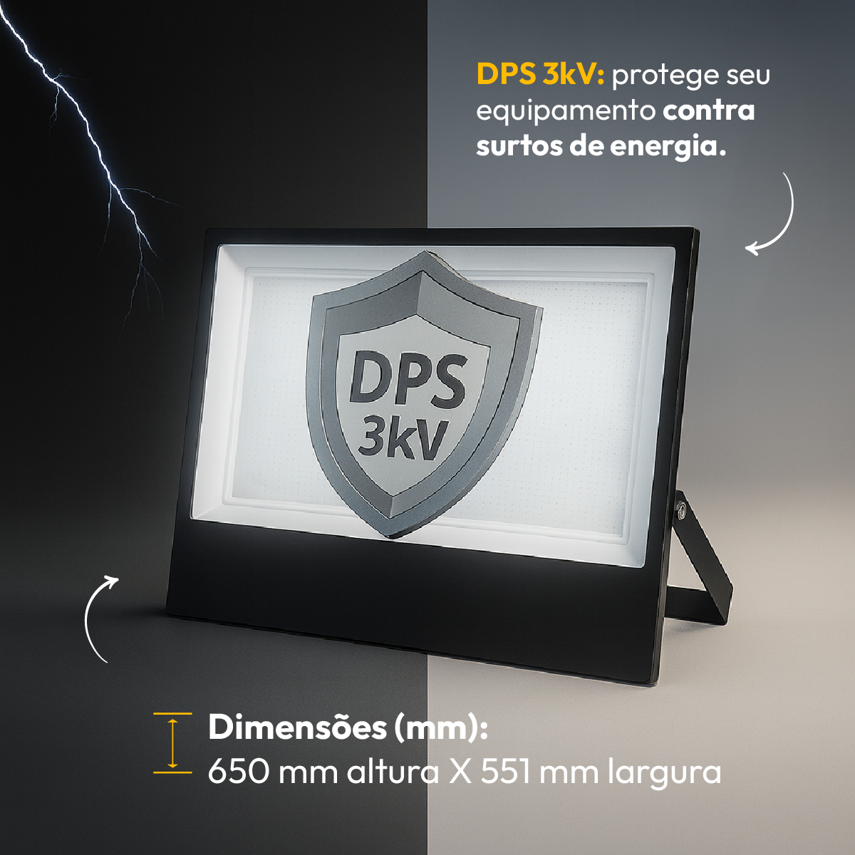 Refletor Led Slim 1000w Branco Frio 6500k Bivolt IP 65 Alut