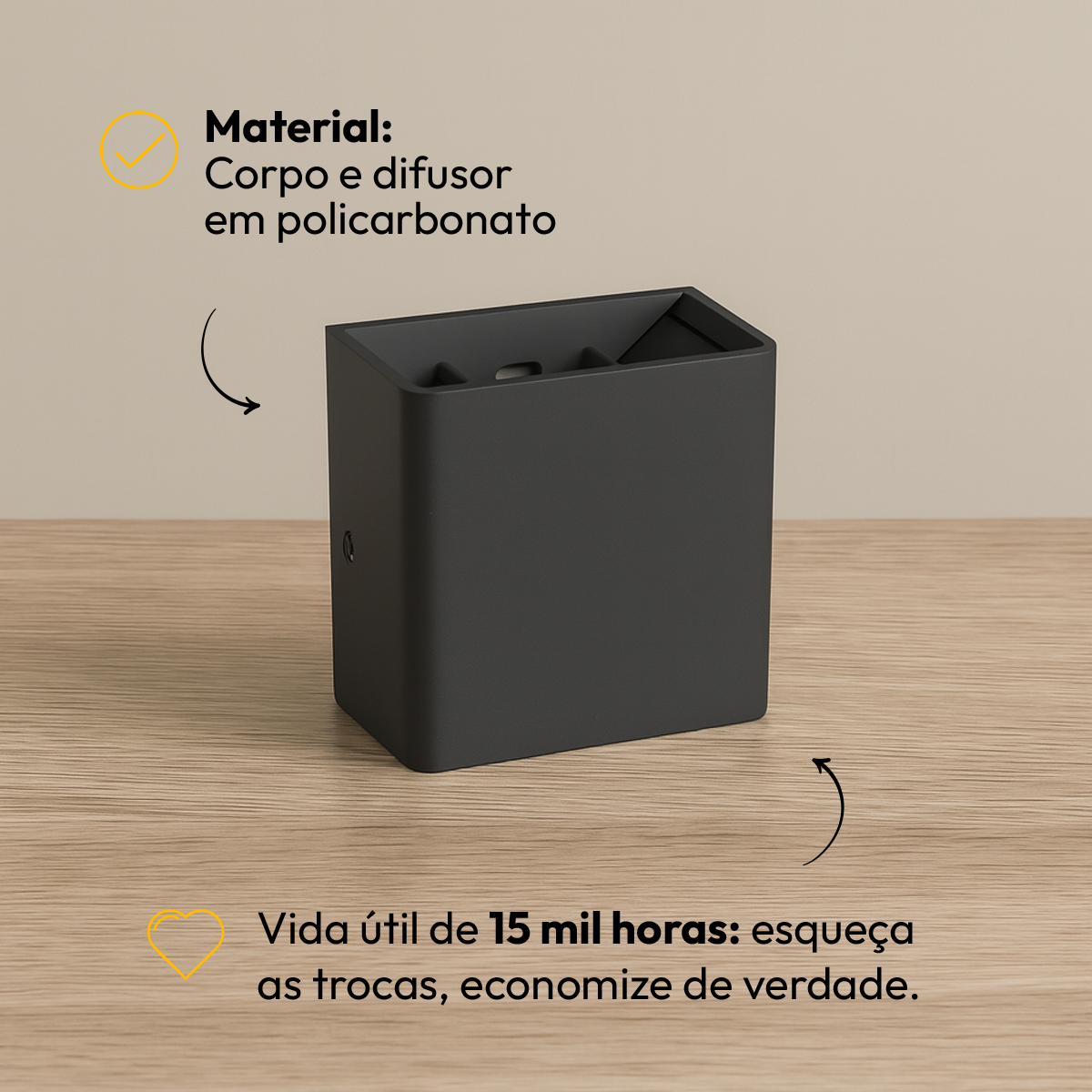 Arandela Duplo Facho Led Aura 4w 3000k Branco Quente Ip65 Preto Alut